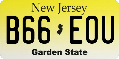 NJ license plate B66EOU