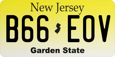 NJ license plate B66EOV