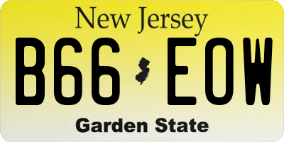 NJ license plate B66EOW