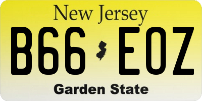 NJ license plate B66EOZ