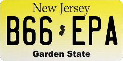 NJ license plate B66EPA