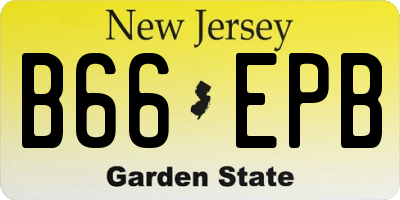 NJ license plate B66EPB