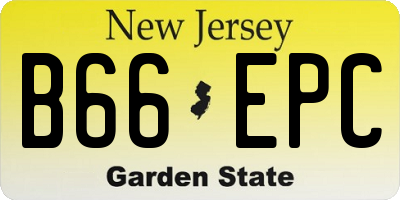 NJ license plate B66EPC