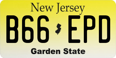 NJ license plate B66EPD