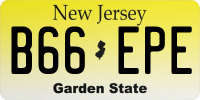 NJ license plate B66EPE