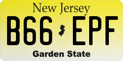 NJ license plate B66EPF