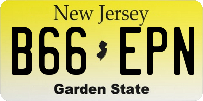 NJ license plate B66EPN