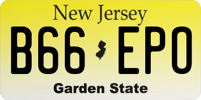 NJ license plate B66EPO