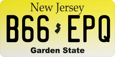 NJ license plate B66EPQ