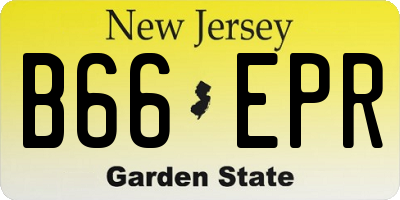 NJ license plate B66EPR