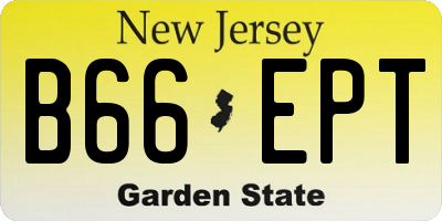 NJ license plate B66EPT