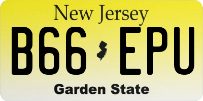 NJ license plate B66EPU