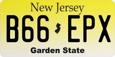 NJ license plate B66EPX