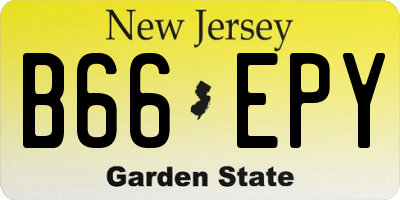 NJ license plate B66EPY