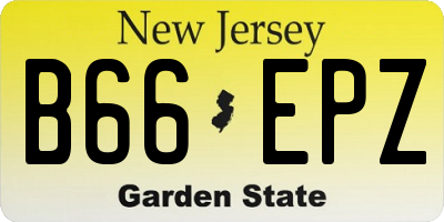 NJ license plate B66EPZ