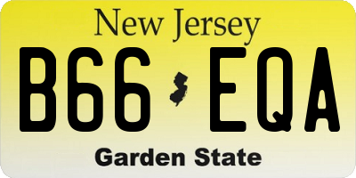 NJ license plate B66EQA