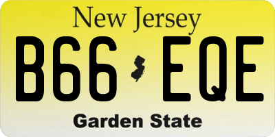 NJ license plate B66EQE