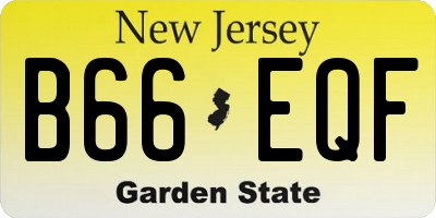 NJ license plate B66EQF