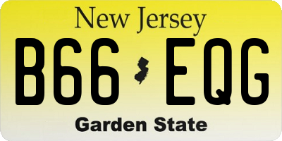 NJ license plate B66EQG