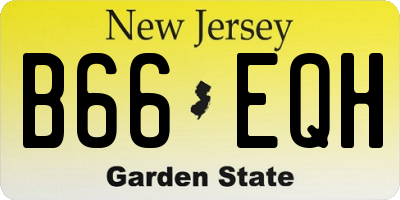 NJ license plate B66EQH
