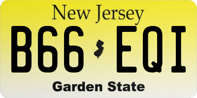 NJ license plate B66EQI