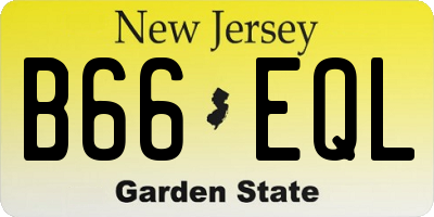 NJ license plate B66EQL