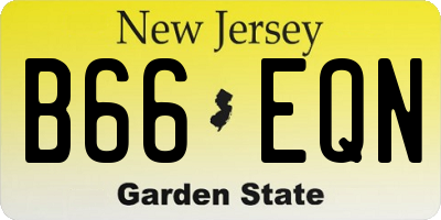 NJ license plate B66EQN