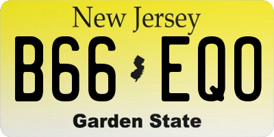 NJ license plate B66EQO