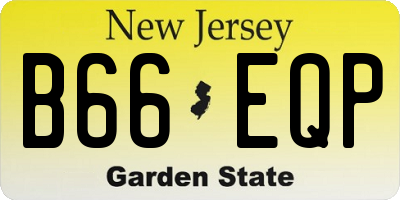 NJ license plate B66EQP