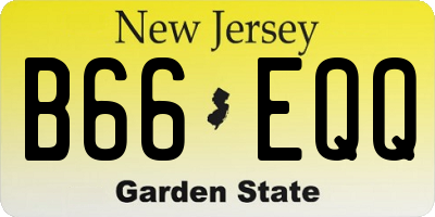 NJ license plate B66EQQ