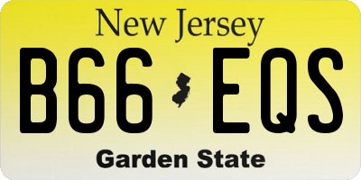 NJ license plate B66EQS