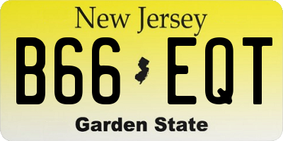 NJ license plate B66EQT