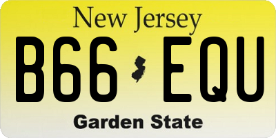 NJ license plate B66EQU