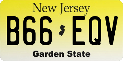 NJ license plate B66EQV