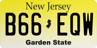 NJ license plate B66EQW
