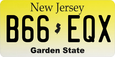 NJ license plate B66EQX