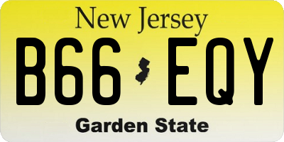 NJ license plate B66EQY