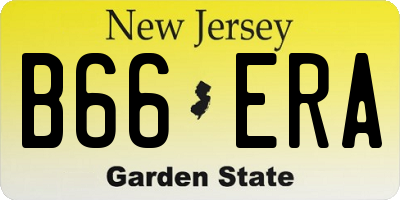 NJ license plate B66ERA