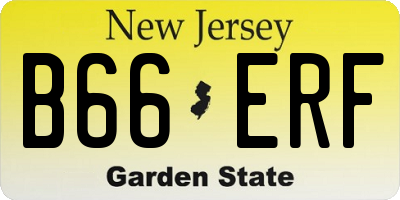 NJ license plate B66ERF