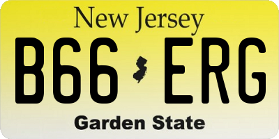 NJ license plate B66ERG
