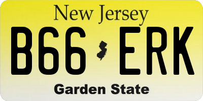 NJ license plate B66ERK