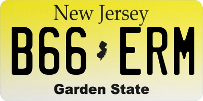 NJ license plate B66ERM