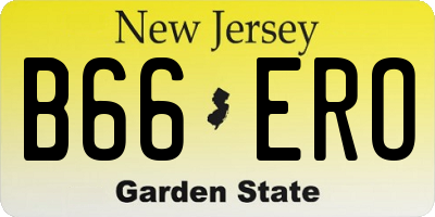 NJ license plate B66ERO