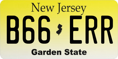 NJ license plate B66ERR