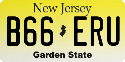 NJ license plate B66ERU
