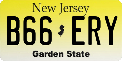 NJ license plate B66ERY