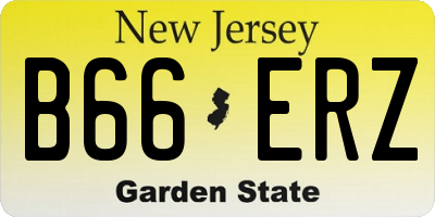 NJ license plate B66ERZ