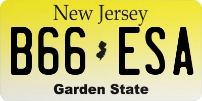 NJ license plate B66ESA