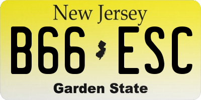 NJ license plate B66ESC