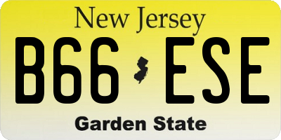 NJ license plate B66ESE
